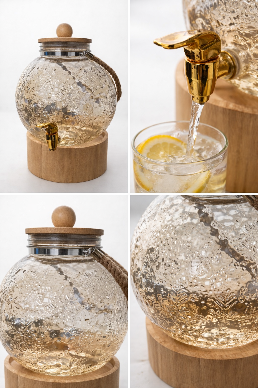 Ashlo's 3 Litre Glass Beverage Dispenser with Easy-Pour Tap – Ideal for detox water, juices, lemonade, and more. Durable glass mason jar design, perfect for home, kitchen, parties, and restaurants.