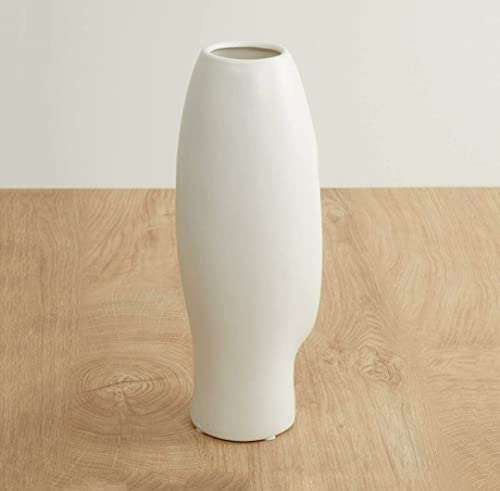 Ashlo's Décor Ceramic Abstract Face Vase | Ceramic Flower Vase | ( White)