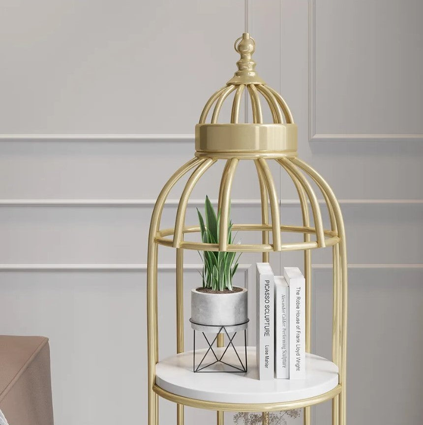 Ashlo's Decor Multipurpose Iron Cage Shape Book Shelf / Corner Shelf - Beautiful & Lightweight Book Storage Rack Shelf for Home & Office