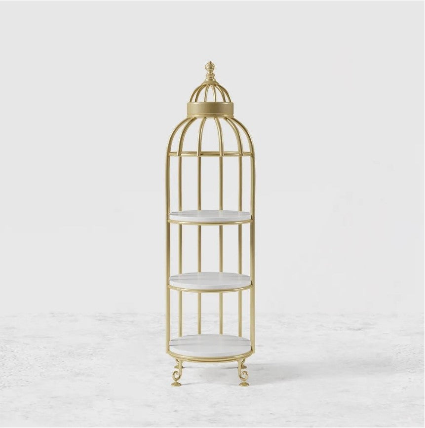 Ashlo's Decor Multipurpose Iron Cage Shape Book Shelf / Corner Shelf - Beautiful & Lightweight Book Storage Rack Shelf for Home & Office