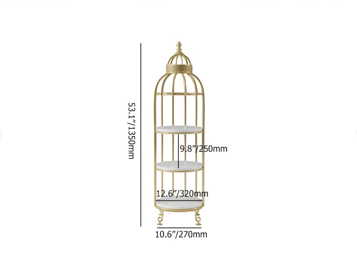 Ashlo's Decor Multipurpose Iron Cage Shape Book Shelf / Corner Shelf - Beautiful & Lightweight Book Storage Rack Shelf for Home & Office