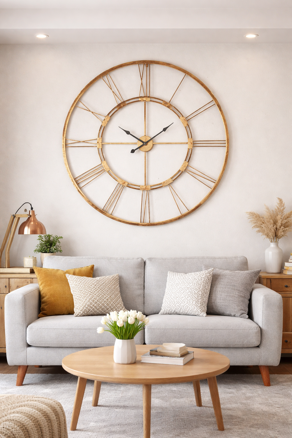 Ashlo's Metal Rose Gold Wall Clock for Home and Offices 20 Inches