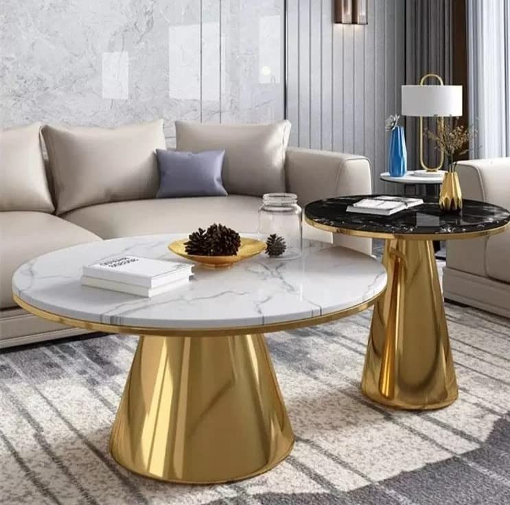Ashlo's Décor Beautiful Center Tables - Composite Marble Top Table for Living Room, Bedroom