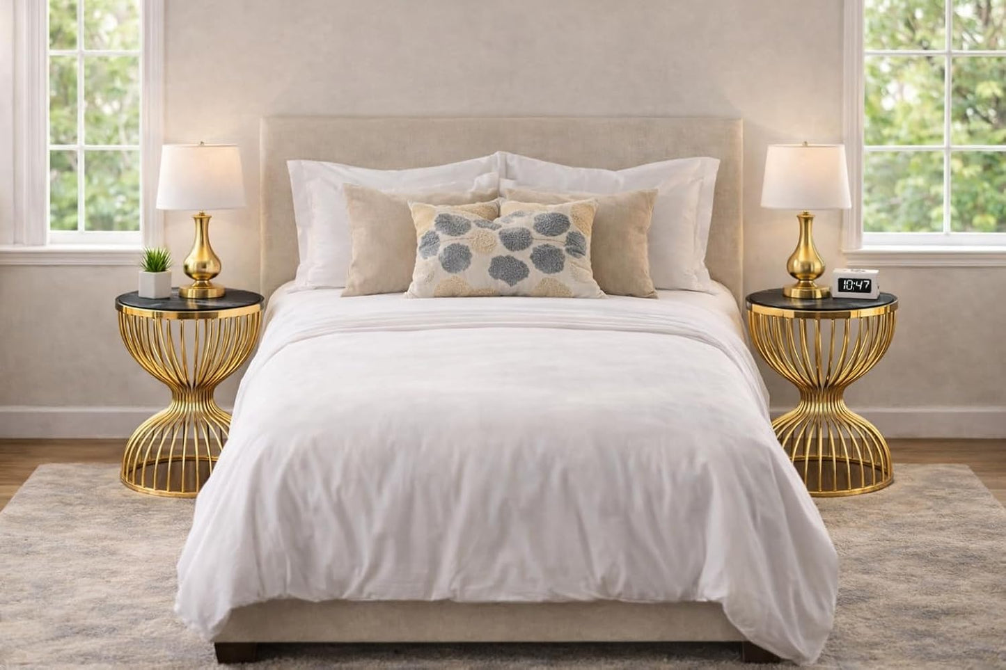 Ashlo's Décor Beautiful Golden Nested Stainless Steel Side Tables/End Table