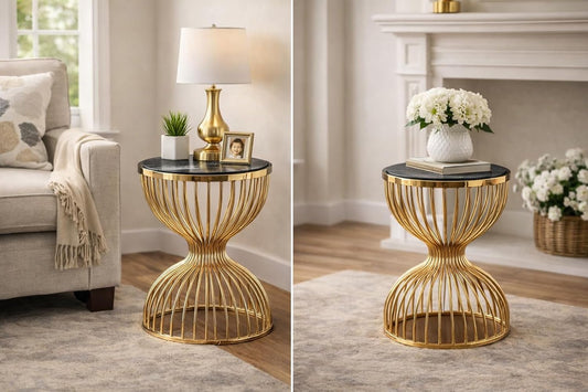Ashlo's Décor Beautiful Golden Nested Stainless Steel Side Tables/End Table