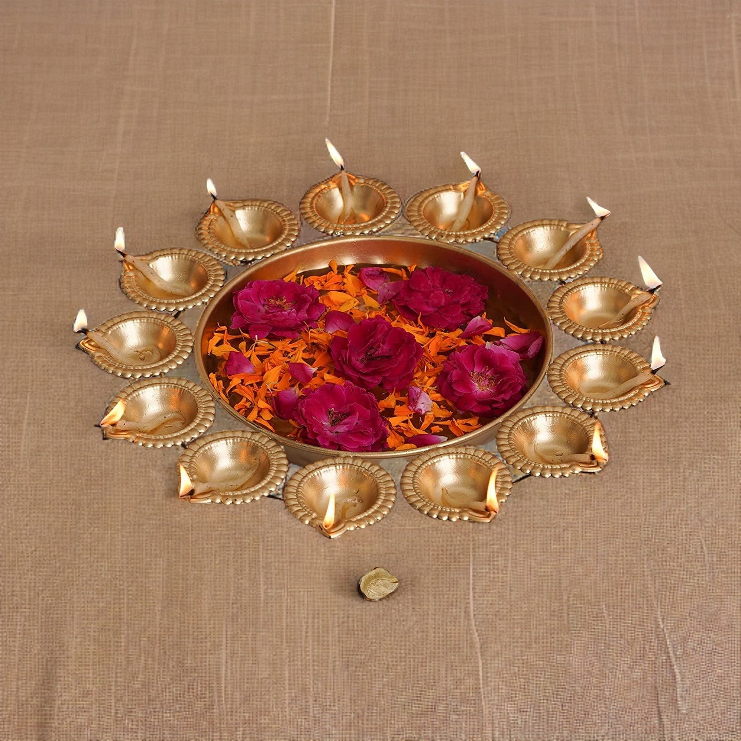 Ashlo's Metal Dia Urli for Diwali Pooja Set of 3