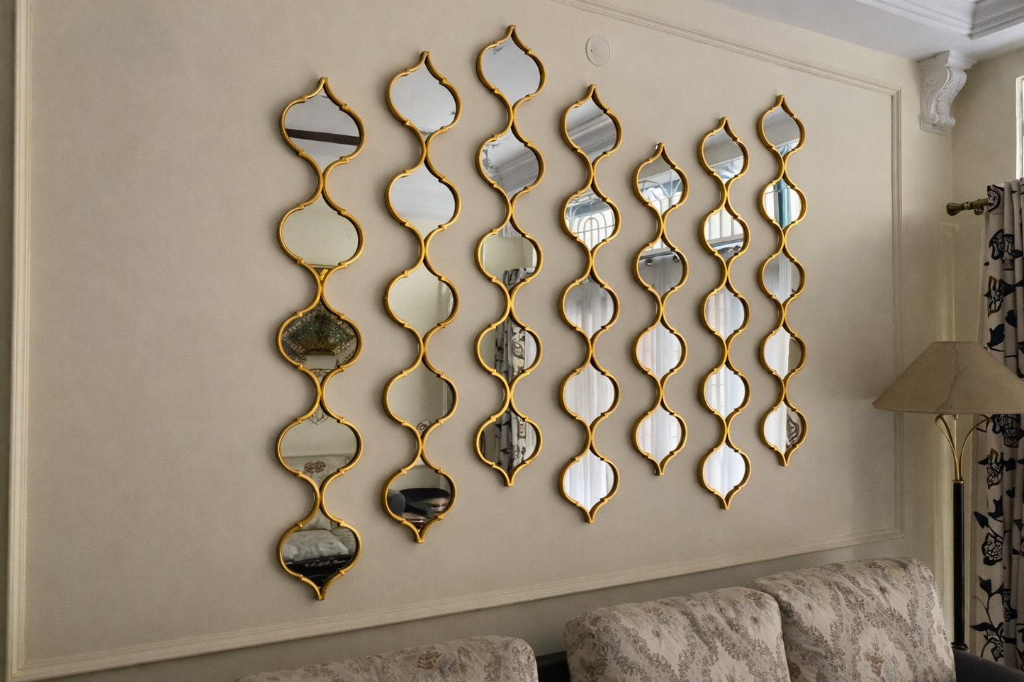 Ashlo's Decor Metal Wall Mirror Strips Art Set Mirror Wall Strips, Wall Art Perfect for Any Wall of Your Home, Diwali Gift
