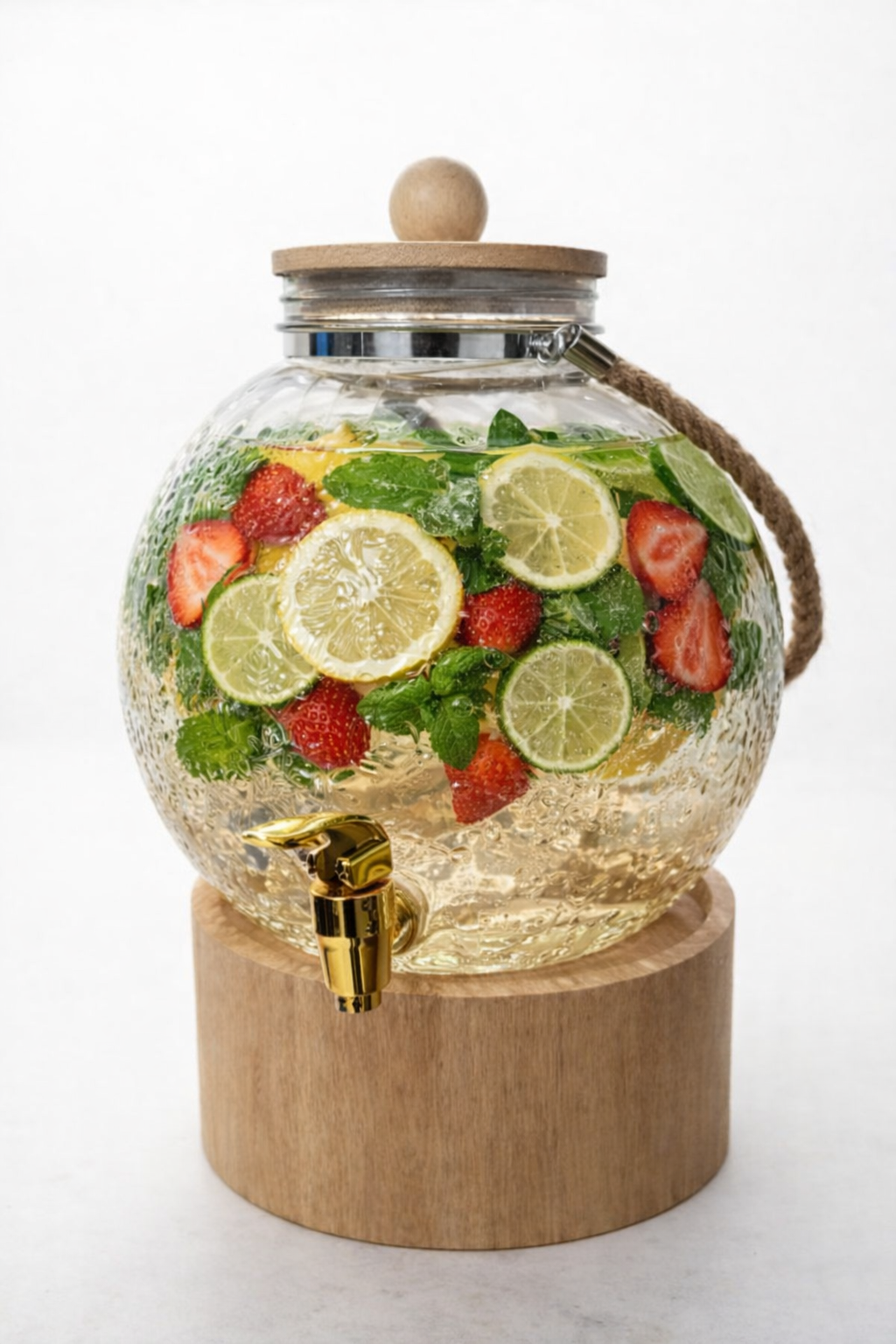Ashlo's 3 Litre Glass Beverage Dispenser with Easy-Pour Tap – Ideal for detox water, juices, lemonade, and more. Durable glass mason jar design, perfect for home, kitchen, parties, and restaurants.