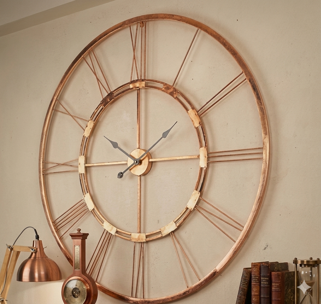 Ashlo's Metal Rose Gold Wall Clock for Home and Offices 20 Inches