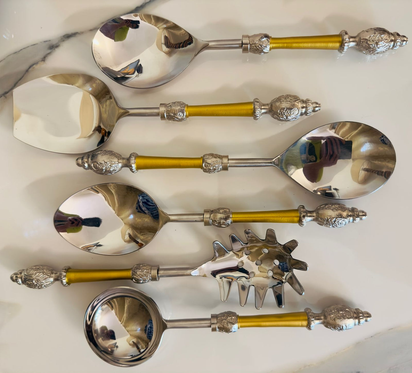 Ashlo's Stainless Steel 6 Pieces Serving Spoon Set, Best Diwali Gift