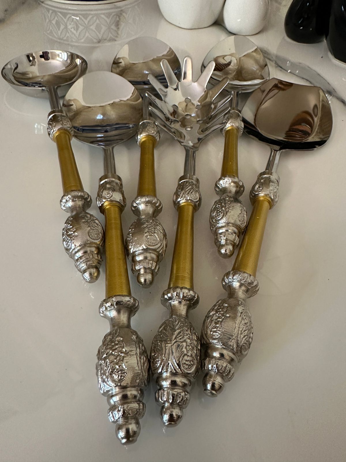 Ashlo's Stainless Steel 6 Pieces Serving Spoon Set, Best Diwali Gift