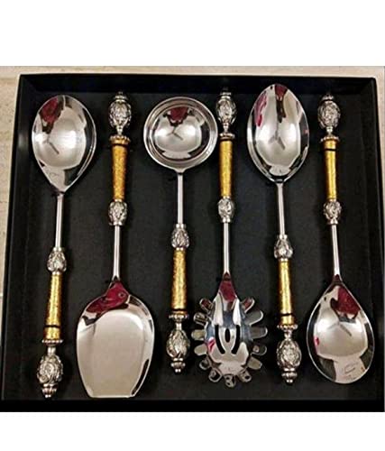 Ashlo's Stainless Steel 6 Pieces Serving Spoon Set, Best Diwali Gift