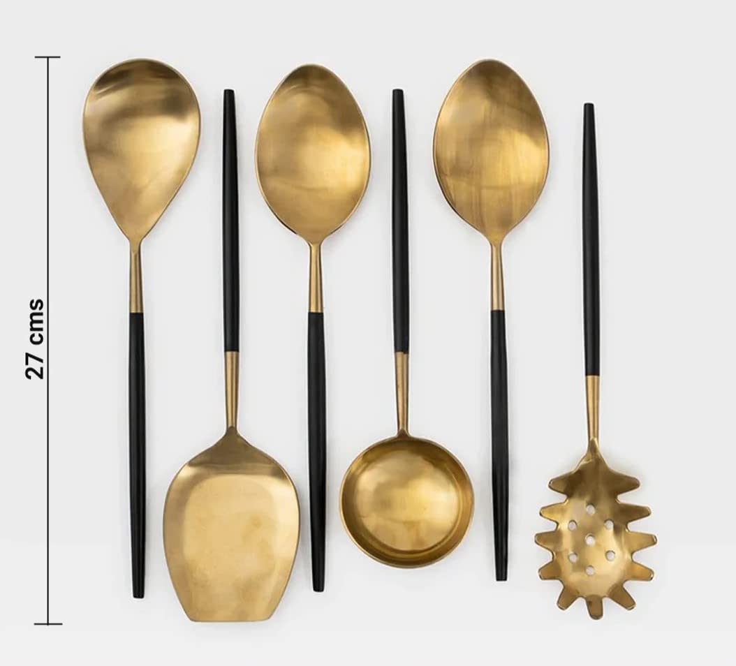 Ashlo's Stainless Steel 6 Pieces Serving Spoon Set, Best for Diwali Gift, House Warming, Wedding Gift