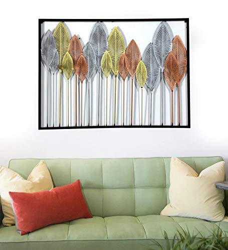 Ashlo's Handcrafted Multi Color Metal Leaves Wall Art