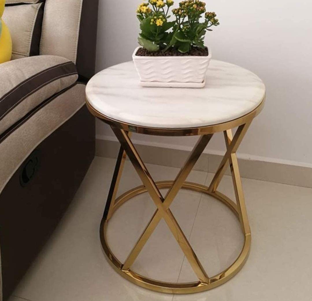 Ashlo's Décor Beautiful Golden Stainless Steel Side Tables/End Table