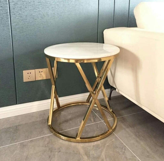 Ashlo's Décor Beautiful Golden Stainless Steel Side Tables/End Table