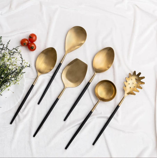 Ashlo's Stainless Steel 6 Pieces Serving Spoon Set, Best for Diwali Gift, House Warming, Wedding Gift