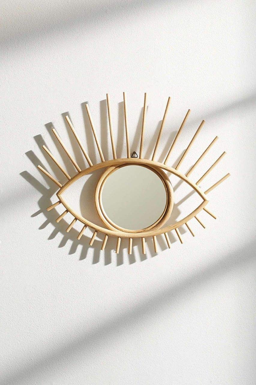 Ashlo's Decorative Iron Gold Eye Mirror