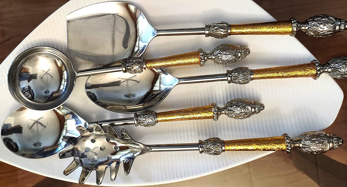 Ashlo's Stainless Steel 6 Pieces Serving Spoon Set, Best Diwali Gift