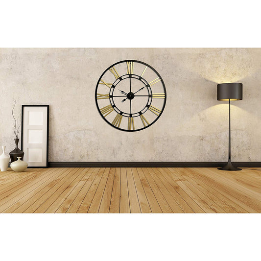 Ashlo's Metal Gold Wall Clock for Home and Offices 24 Inches