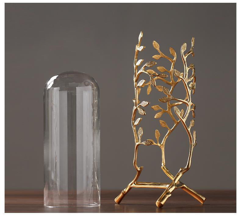 Ashlo's Glass Metal Vase Hollow Gold Metal Frame Branches Rattan Transparent Flower Vase Flower Arrangement Hydroponics Home Decoration