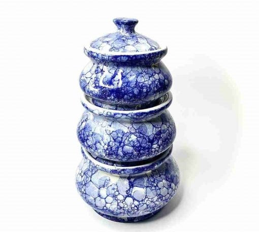 Ashlo's Blue Bubble Print Handi (Set of 3)