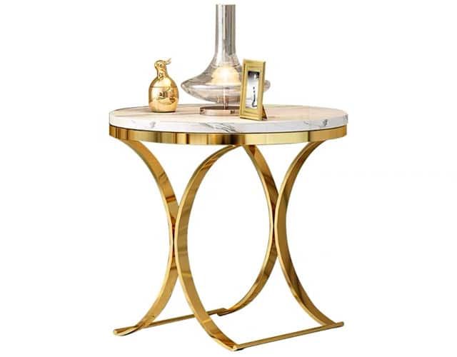 Ashlo's Décor Beautiful Golden Stainless Steel Side Tables/End Table