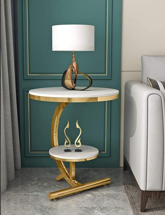 Ashlo's Décor Beautiful Golden Stainless Steel Side Tables/End Table