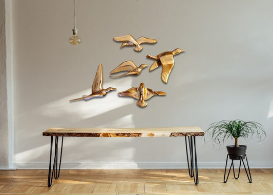 Ashlo's Rose Gold Birds of Freedom Wall Decor for Bedroom Living Room Hotel Restaurant