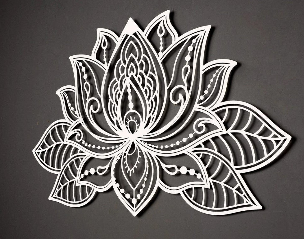 Ashlo's Decor Handcrafted Metal Lotus Design Wall Decor Sculpture / Wall Background Hanging Decorative Item for Home, Restaurant, Living Room, Dining Room, Office