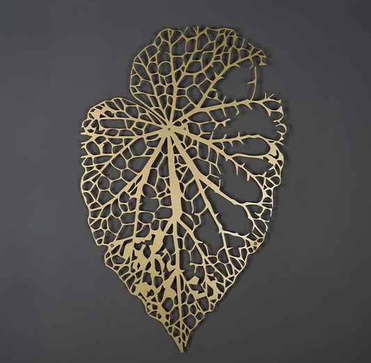 Ashlo's Decor Handcrafted Metal Leaf Design Wall Decor Sculpture / Wall Background Hanging Decorative Item for Home, Restaurant, Living Room, Dining Room, Office