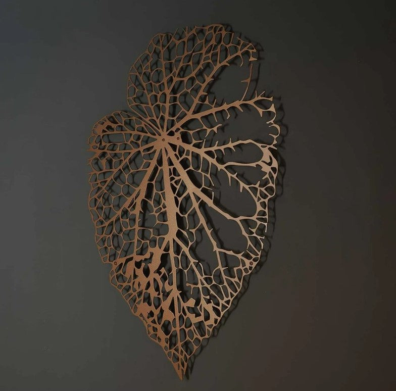 Ashlo's Decor Handcrafted Metal Leaf Design Wall Decor Sculpture / Wall Background Hanging Decorative Item for Home, Restaurant, Living Room, Dining Room, Office