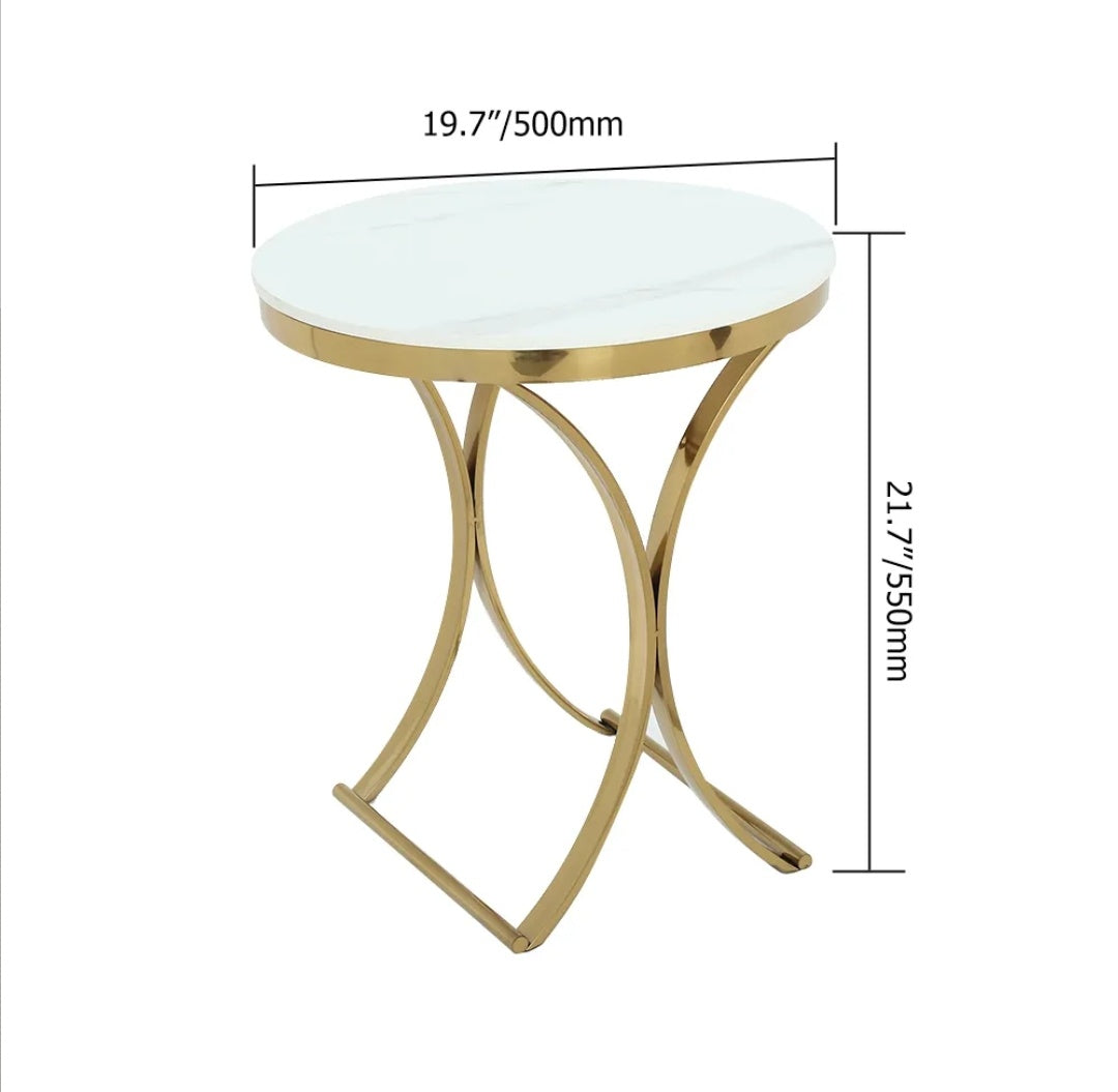 Ashlo's Décor Beautiful Golden Stainless Steel Side Tables/End Table