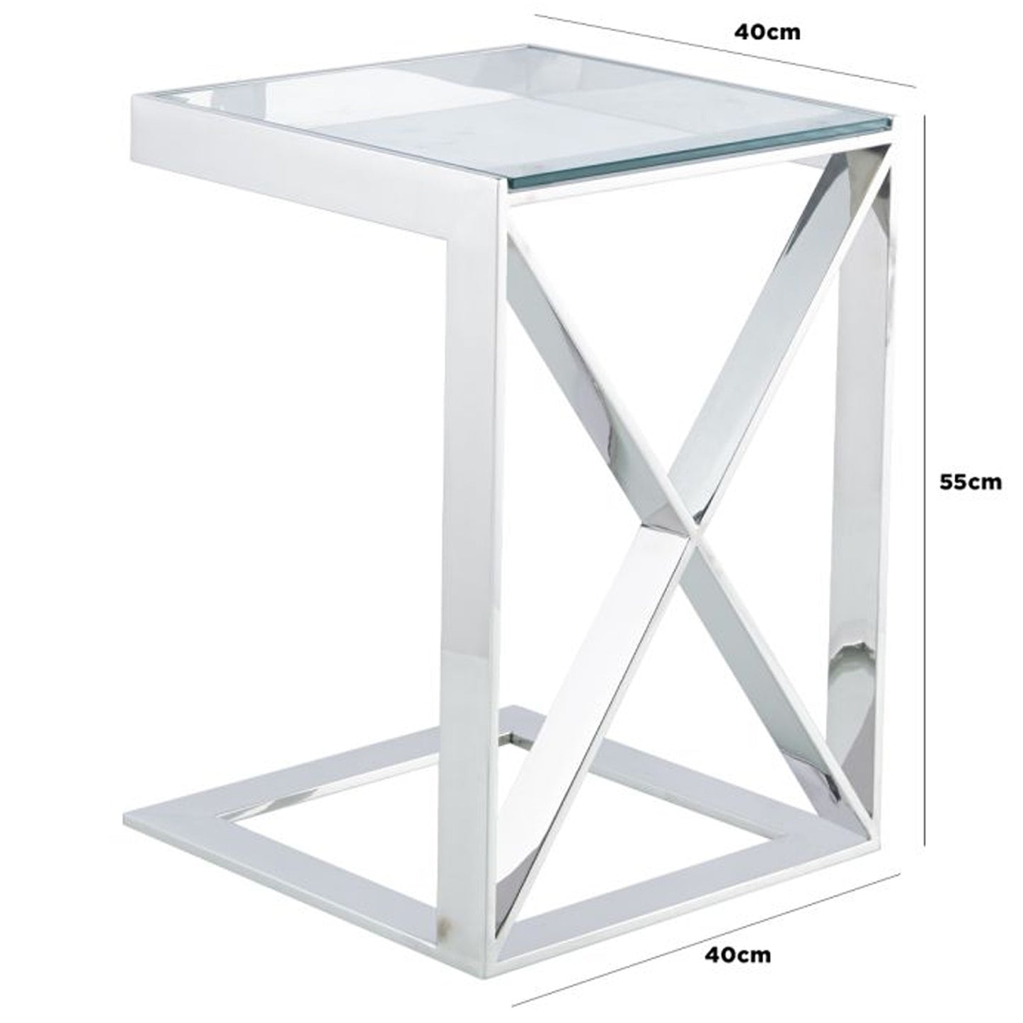 Ashlo's Décor Beautiful Silver Stainless Steel Side Tables/End Table